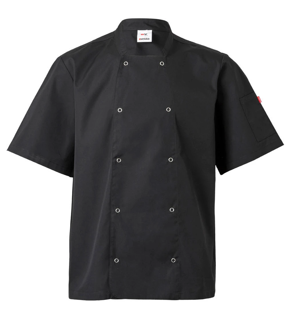 Chaqueta de cocina con automáticos manga corta